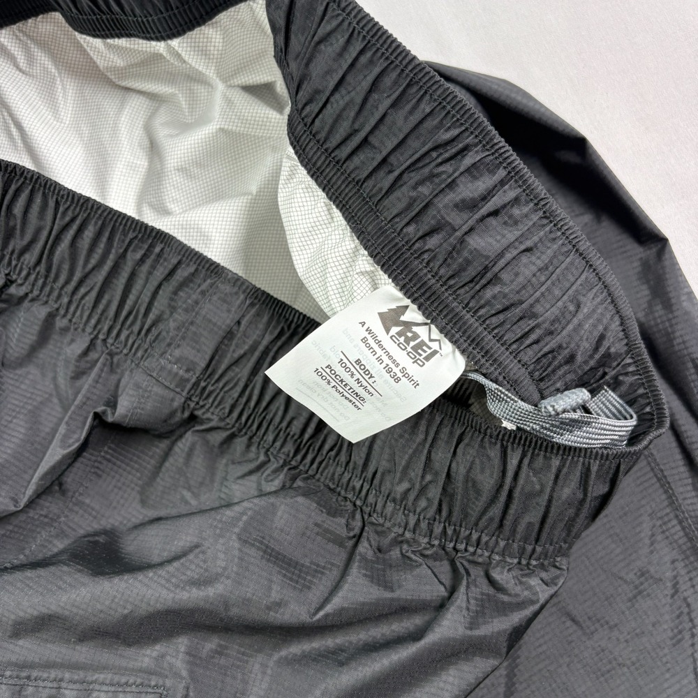 REI Rain Pants Mens Small Black Ranier Water Resistant Stretch Ripstop Outdoor - Picture 6 of 13